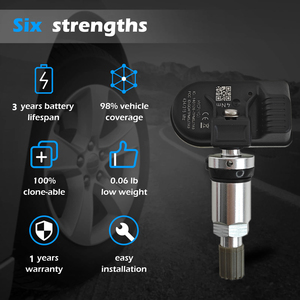 Tpms programável Sensor com ferramenta gratuita Car 433mhz + 315mhz Programa Universal TPMS Tire Pressure Gauge Monitoring System Sensor