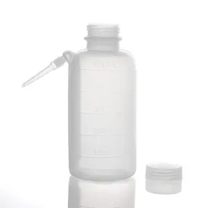 500ml Transparent PE extrusion bottle with graduated plastic elbow flush bottle dispensing lube pot