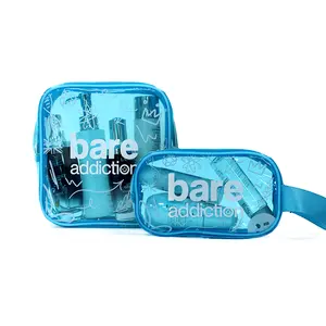 Sacchetto cosmetico trasparente biodegradabile del PVC per la borsa promozionale delle signore di viaggio del bagno di viaggio di acquisto dei bambini