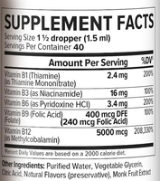 OEM ODM Vitamine B12 5000mcg Méthylcobalamine B12 avec B6 B1 Niacine Folate Gouttes sublinguales pour femmes et hommes