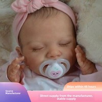 Poupée Reborn Souriante Sunnyfan W-03 de 18 pouces, Jouet Compagnon Bébé en Vinyle Souple pour Enfants, Corps Entièrement en Vinyle avec Cheveux Implantés