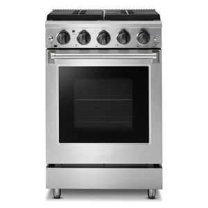 Cuisinière à gaz naturel autoportante 24 pouces 4 brûleurs avec four pour le ménage - Product Image 1