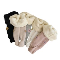 Vente chaude épais chaud chaussettes hiver floue moelleux coton serré couleur unie thermique bébé fille enfants collants