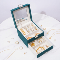 Boîte de rangement pour bijoux personnalisée, organisateur multi-couches, boîte de rangement en cuir pour colliers, boucles d'oreilles, emballage et présentation de bijoux