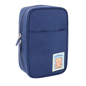 Estuche de lápices azul personalizado con cremallera, tamaño A5, bolsa de papelería para almacenamiento escolar y de oficina, bolsa de ganchillo. - Product Image 2