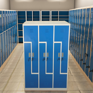 Z-Shaped Steel 4-Door Key Lock Gym Fitness <b>Locker</b> for Commercial Use-Durable Athletic Storage - Product Image 2