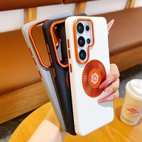 Casing Ponsel Anti Jatuh Magnetik Kuat Model Terbaru untuk Samsung S26 S25 Ultra S24 Plus dengan Disipasi Panas Grafena dan Lapisan Kulit PU