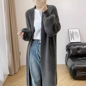 Kardigan Maxi Duster Gaya Santai 2026, Jaket Wanita Polos Tanpa Kancing, Pakaian Luar Kasual Musim Gugur Musim Dingin, Kardigan Panjang Berbulu, <span class=keywords><strong>Sweater</strong></span> - Product Image 6