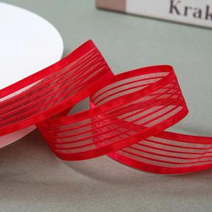 Ruban en organza rayé élégant de 2,5 cm de large pour emballage cadeau, 100 yards/rouleau – Offre Spéciale - Product Image 6