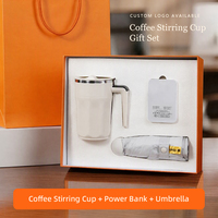 Coffret Cadeau Exécutif : Tasse Mélangeuse Automatique et Parapluie – Idéal pour la Reconnaissance Client, les Programmes de Récompense du Personnel, l'Utilisation au Bureau et les Commandes en Gros avec Logo Personnalisé