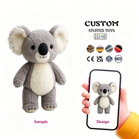 Penjualan Langsung Pabrik Menawarkan Mainan Boneka Rakun Abu-abu yang Terbuat dari Kain Lembut dan Isian Kapas PP, Mainan Boneka Plush yang Dapat Disesuaikan Tersedia