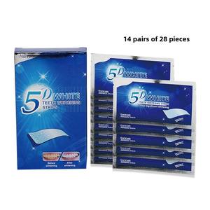 Bandes blanchissantes pour dents humides 3D 5D, ajustables en teinte bleu et blanc, 7 paires (14 feuilles) - Product Image 1