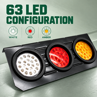 Feu arrière combiné HSSH 63 LED trois couleurs pour camion et remorque 12V 24V 10-30V