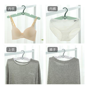 Cintres pliables en plastique pour vêtements, pantalons et chaussettes avec pinces, blanc clair, vert cactus, organisateur de séchage de voyage - Product Image 1