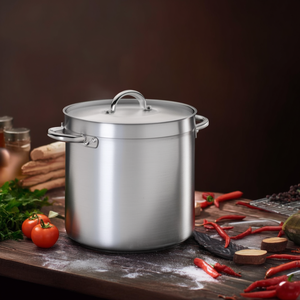 Pentola dritta in alluminio con coperchio da 12 quarti per la cottura di zuppe e brodo - Product Image 3