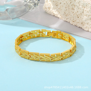 Fashionable Imitation Gold <b>Bracelet</b> Leaf Design Zinc Alloy Push Pull <b>Bangle</b> Unisex Jewelry Gift Style 1 Style 9 - Product Image 5