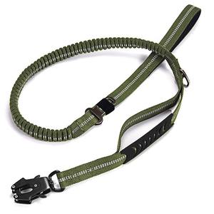 Laisse tactique pour <span class=keywords><strong>chien</strong></span> robuste avec clip grenouille, laisse d'entraînement anti-traction, poignée double rembourrée, bungee pour chiens de grande race - Product Image 1