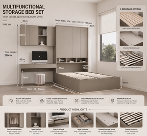 Letto Moderno Multifunzionale con Grandi Cassetti, Letto a Piattaforma Personalizzato <span class=keywords><strong>Salvaspazio</strong></span>, Soluzione OEM ODM per Arredamento Camera da Letto - Product Image 6