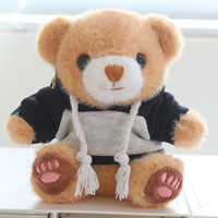 Porte-clés ours en peluche personnalisé avec logo, mignon, vêtu, pendentif de sac doux, cadeau promotionnel