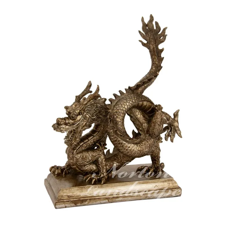 Moderne Thuis Tuin Decoratie Metalen Bronzen Dier Sculptuur Hand-Gesneden Brons Dragon Standbeelden Voor Verkoop