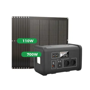 Di động năng lượng mặt trời năng lượng hệ thống điện Kit 700W 800W 1000W với tấm linh hoạt cho cắm trại