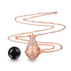 Colliers pendentifs carillons d'ange, perles d'harmonie en cristal, bijoux en or Rose - Product Image 2