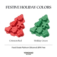 Moule à gâteau en silicone Arbre de Noël, personnalisable OEM, écologique, antiadhésif, compatible four, sans BPA, qualité alimentaire, pour les fêtes