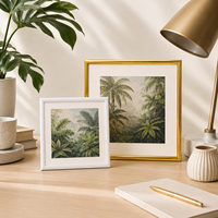 Cadre photo carré en PVC plastique en gros, personnalisé noir, or, blanc, argent, léger, durable, plusieurs tailles pour la décoration murale de la maison