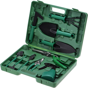 Ensemble d'outils de jardin <span class=keywords><strong>anti</strong></span>-rouille de 10 pièces, tête en acier A3, manche en PP, outils et accessoires de jardinage avec rangement pour le jardin - Product Image 1