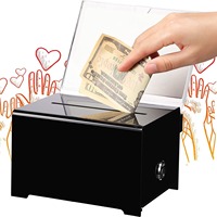 Boîte de rangement alimentaire carrée en acrylique avec verrouillage, boîte à dons, boîte à cartes de visite, boîte à billets, boîte à suggestions - Transparente et durable