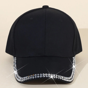 Casquette de baseball unisexe en coton 100% de haute qualité, style streetwear, avec logo personnalisé en strass, ajustable, tissu courant - Product Image 2