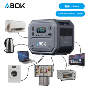 สถานีไฟฟ้าพกพา ABOK 2500W 3000W ความจุ 2160Wh เครื่องกำเนิดพลังงานแสงอาทิตย์ 100-240V แบตเตอรี่สำรองสำหรับบ้าน ระบบสำรองไฟฉุกเฉิน เครื่องกำเนิดไฟฟ้าพลังงานแสงอาทิตย์ - Product Image 1