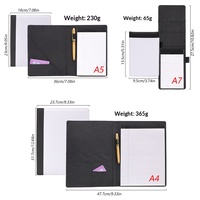 Portefeuilles de notes personnalisables en tissu vierge pour sublimation, formats A4, A5, A7, avec couverture rigide, pour impression par transfert thermique