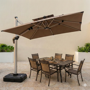 Nouvel <span class=keywords><strong>Parasol</strong></span> de Terrasse Rond de 3 Mètres, Grand <span class=keywords><strong>Parasol</strong></span> Cantilever Extérieur Robuste et Résistant au Vent <span class=keywords><strong>pour</strong></span> Jardin, Terrasse et Piscine - Product Image 1