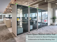 Cabine de bureau insonorisée mobile moderne, pod de réunion acoustique pour l'intimité, cabine de discussion silencieuse anti-bruit pour bureau à aire ouverte