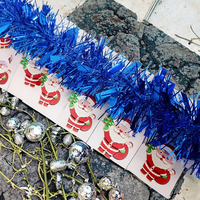 Guirlande de Noël en paillettes de 2 m avec des rayures colorées pour la décoration de la maison