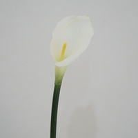 Lys Calla Artificiel Réaliste au Toucher Naturel, Fleur à Tige Unique en PU Entièrement Souple pour Arrangement Floral Tropical et Décoration de Table