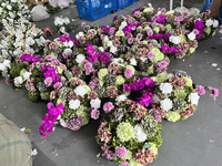 Nouvel Arrangement Floral Personnalisé de Roses en Soie Artificielles, Décoration de Couloir Violet, Arche Florale pour Mariage