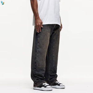 Jean cargo ample de style streetwear de haute qualité avec double genouillère pour homme - Product Image 1