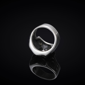 Anillo de Acero de Titanio para Hombre con Diseño de Calavera, 26MM, Dos Tonos, con Incrustaciones de Diamantes, Joyería de Moda para Regalo - Product Image 4