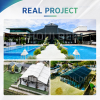 Carpa con Estructura de Aluminio, Carpa Negra para Bodas, Impermeable, Recubierta de PVC, Duradera, Personalizable, Grande, para Celebraciones y Banquetes