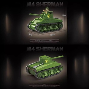 Quanguan 100272, Bloques de Construcción de la <span class=keywords><strong>Serie</strong></span> de Tanques M4 de la Segunda Guerra Mundial, <span class=keywords><strong>Soldados</strong></span> CAZ, Tanque Soviético 75, Juguete para Niños - Product Image 4