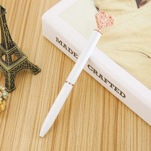 Hot Hollow Heart Top Metal Rotating Ballpoint <b>Pen</b> Multi Color For Girls Wedding Promotional Wholesale Gift Stationery - Product Image 2