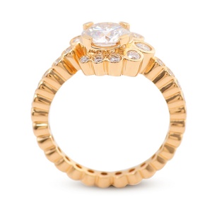 Anillos de Joyería de Moda de Alta Calidad, Anillos Personalizados de Oro Sólido de 18K, Anillo de Boda de Moissanita con Corte Brillante Redondo para Mujer - Product Image 4