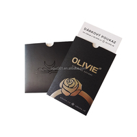 EN-244 Enveloppe en papier souple noir avec estampage doré, papier UV Spot, porte-cartes de crédit, emballage d'enveloppe, boîte d'enveloppe personnalisée