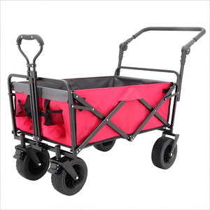 Chariot utilitaire électrique pliable à quatre roues, chariot de jardin robuste avec plateau en maille pour le camping et les courses - Product Image 1
