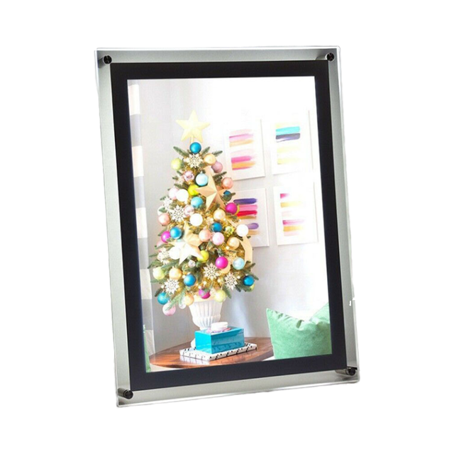 PL High Quality A3 Acrylic LED Backlit Light Box Picture Frame Illuminated Crystal Window Display Poster Frame for Advertising