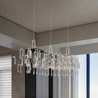 Nouveaux luminaires de restaurant, lustres de table à manger, éclairage de comptoir d'hôtel style ciel étoilé, lampes de bar longues