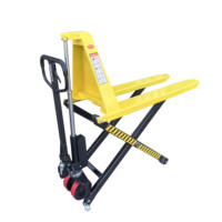 Chariot à palettes manuel à levage élevé avec cadre en acier durable et protection contre les surcharges, chariot à palettes à ciseaux pour la manutention en usine