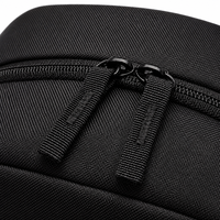 Sac à dos de navettage 20L en tissu Oxford noir avec logo personnalisé, sac à dos léger et souple pour l'école et les voyages quotidiens, personnalisable OEM